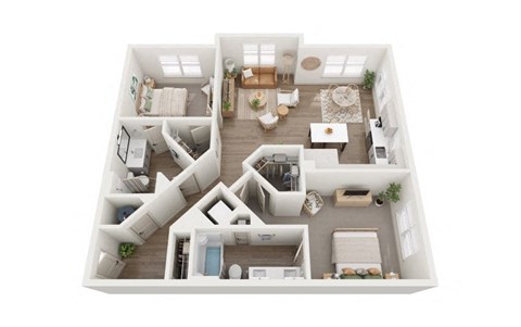 a 3 bedroom floor plan with a bathroom and a living room